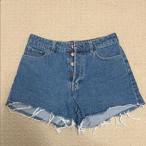 H&M Denim Jean Shorts with Distressed Hem